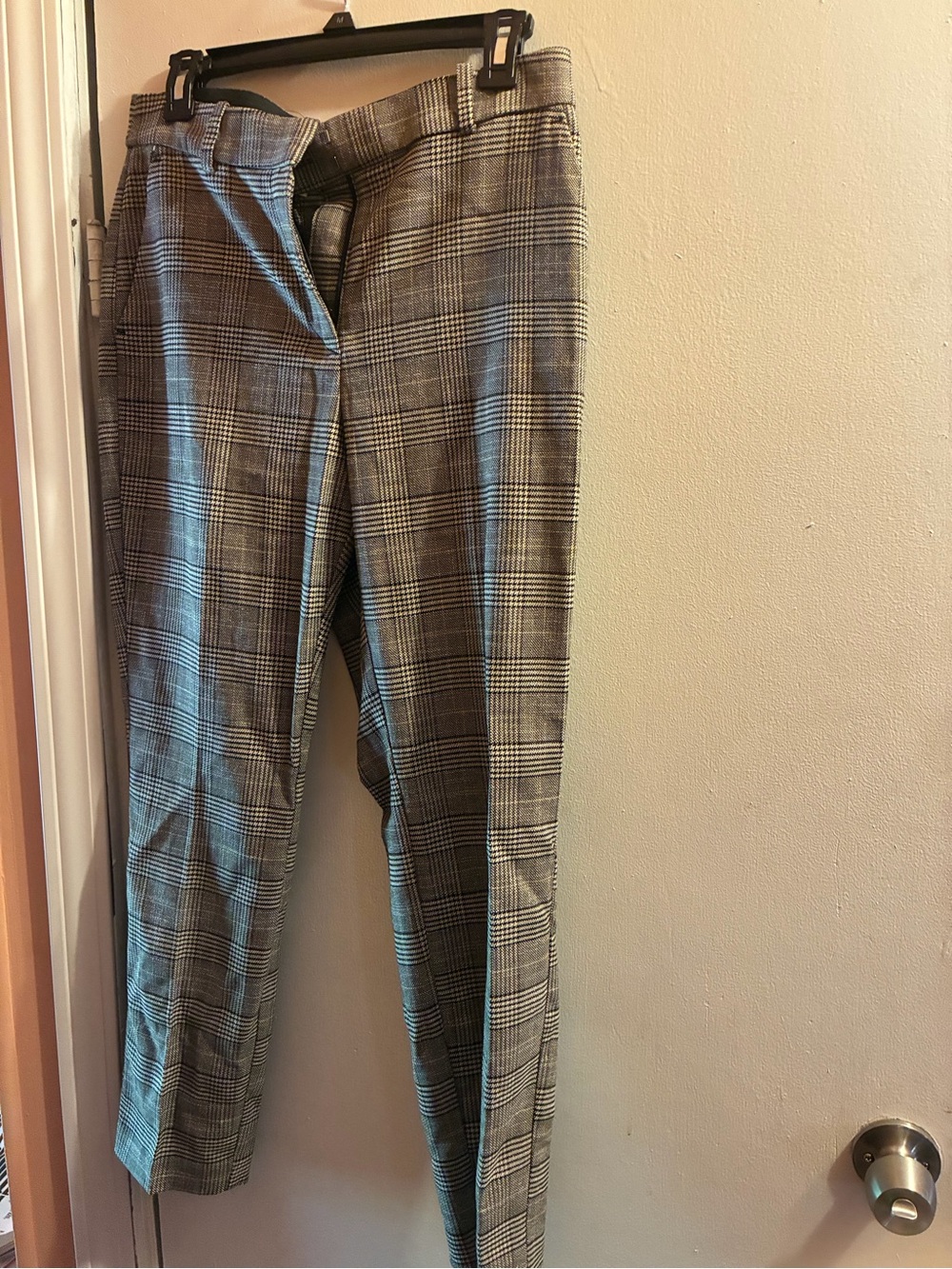H&M Gray Plaid Tailored Trousers